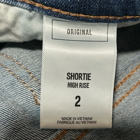 Express High Rise Shortie Womens Jeweled Distressed Frayed Shorts Size 2 - Picture 5 of 6